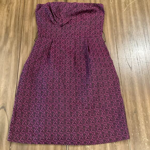 See by Chloé Strapless jacqua y2k Mini Dress Floral Purple Lined Size 4 - Picture 1 of 8